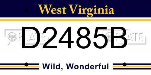 D2485B West Virginia License Plate