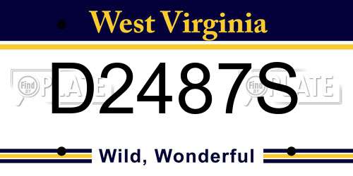 D2487S West Virginia License Plate