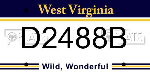 D2488B West Virginia License Plate