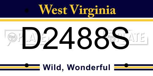 D2488S West Virginia License Plate