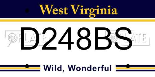 D248BS West Virginia License Plate
