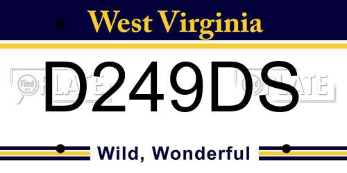 D249DS West Virginia License Plate
