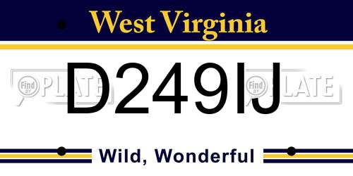 D249IJ West Virginia License Plate