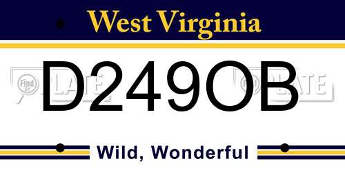 D249OB West Virginia License Plate