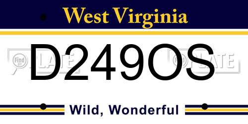 D249OS West Virginia License Plate