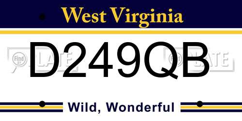 D249QB West Virginia License Plate