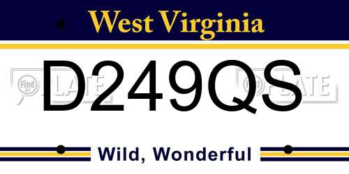 D249QS West Virginia License Plate