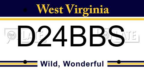 D24BBS West Virginia License Plate