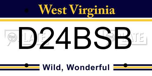 D24BSB West Virginia License Plate