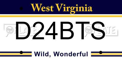 D24BTS West Virginia License Plate