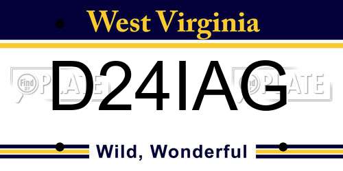 D24IAG West Virginia License Plate