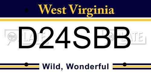 D24SBB West Virginia License Plate