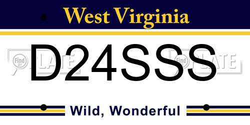 D24SSS West Virginia License Plate