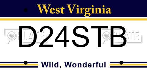 D24STB West Virginia License Plate