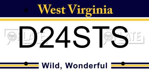 D24STS West Virginia License Plate