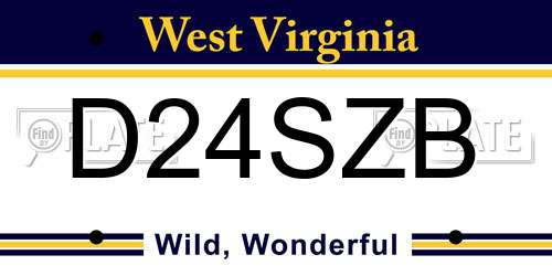 D24SZB West Virginia License Plate