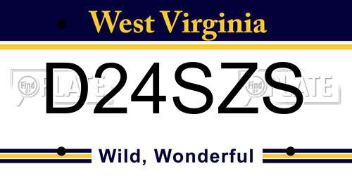 D24SZS West Virginia License Plate