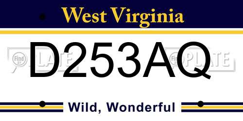 D253AQ West Virginia License Plate