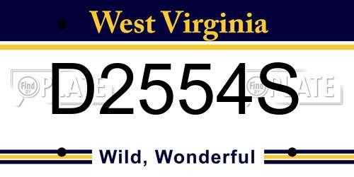 D2554S West Virginia License Plate