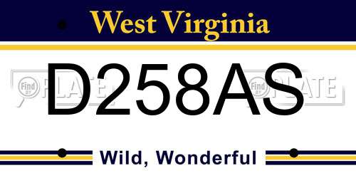D258AS West Virginia License Plate
