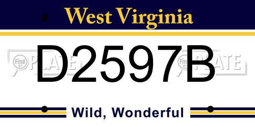 D2597B West Virginia License Plate