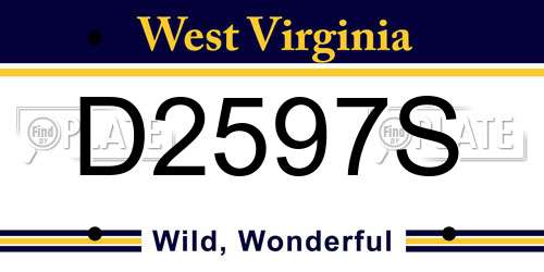 D2597S West Virginia License Plate