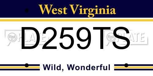 D259TS West Virginia License Plate