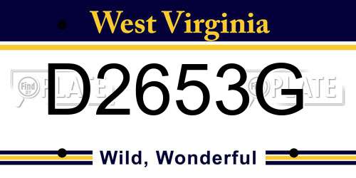 D2653G West Virginia License Plate