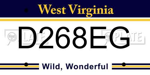 D268EG West Virginia License Plate