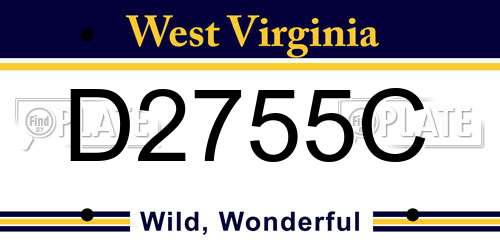 D2755C West Virginia License Plate