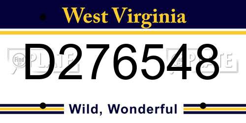 D276548 West Virginia License Plate