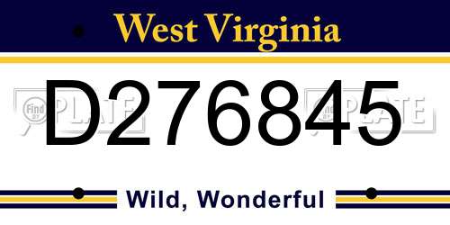 D276845 West Virginia License Plate