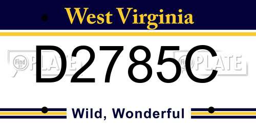 D2785C West Virginia License Plate