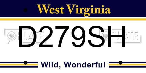 D279SH West Virginia License Plate