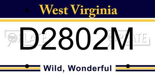 D2802M West Virginia License Plate