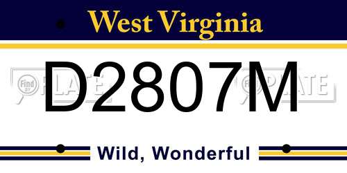 D2807M West Virginia License Plate