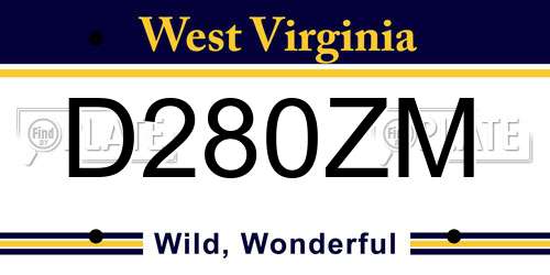 D280ZM West Virginia License Plate