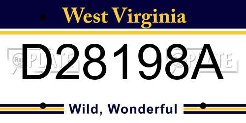 D28198A West Virginia License Plate