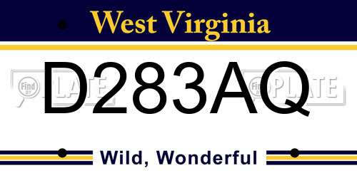 D283AQ West Virginia License Plate