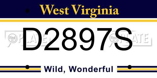 D2897S West Virginia License Plate