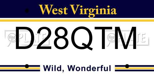 D28QTM West Virginia License Plate