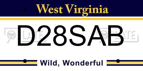 D28SAB West Virginia License Plate