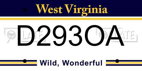 D293OA West Virginia License Plate