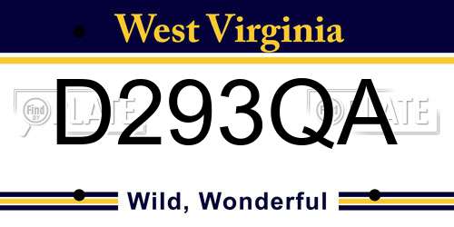 D293QA West Virginia License Plate