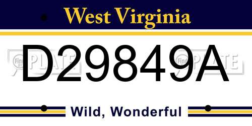 D29849A West Virginia License Plate
