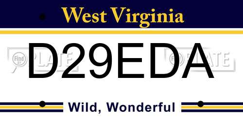 D29EDA West Virginia License Plate