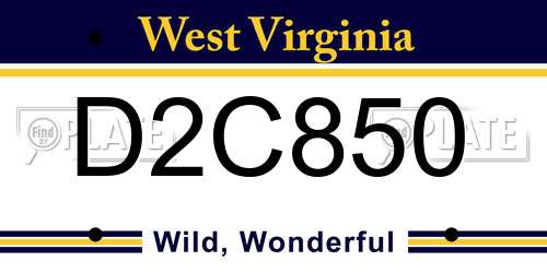 D2C850 West Virginia License Plate