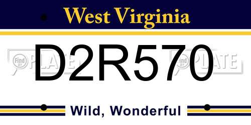D2R570 West Virginia License Plate
