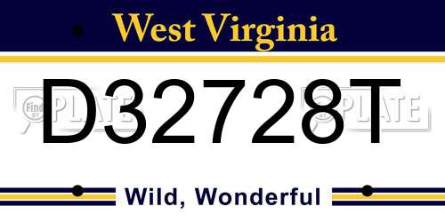 D32728T West Virginia License Plate