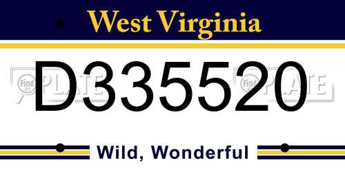 D335520 West Virginia License Plate